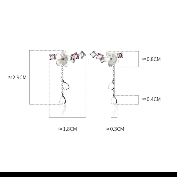 Flower Blossom Dangle Earrings - Picture 7 of 8